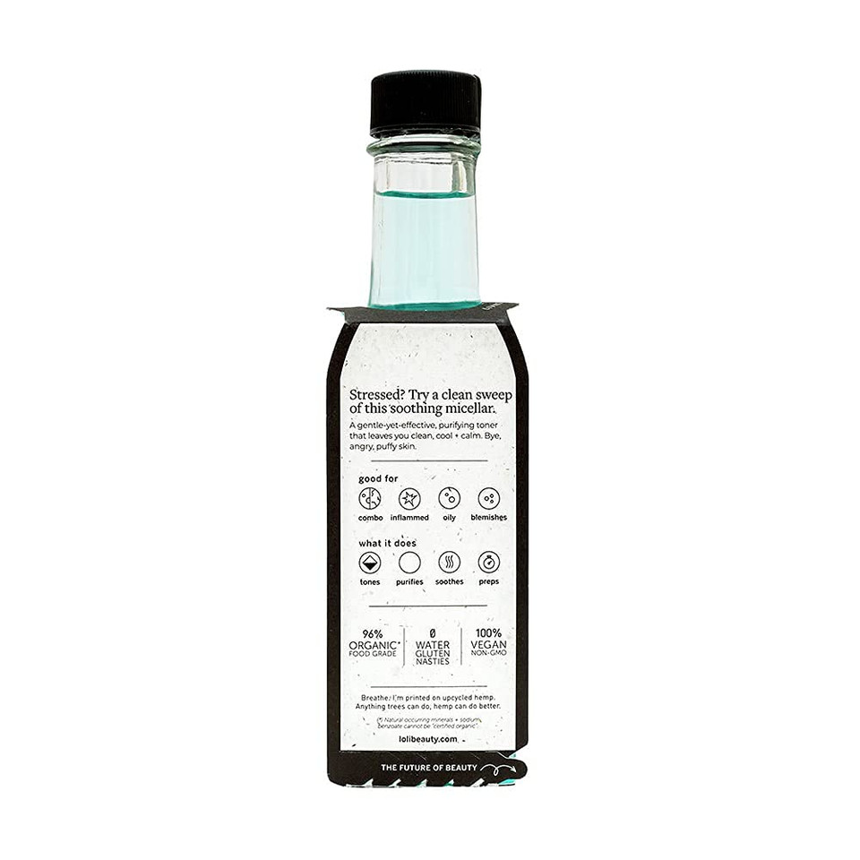 Loli - Organic Blue Cornflower Tonic Soothing + Clarifying Micellar - Cool Blue Potion For Sensitive Types | Clean, Non-Toxic, Zero Waste Skincare (4.2 Fl Oz)