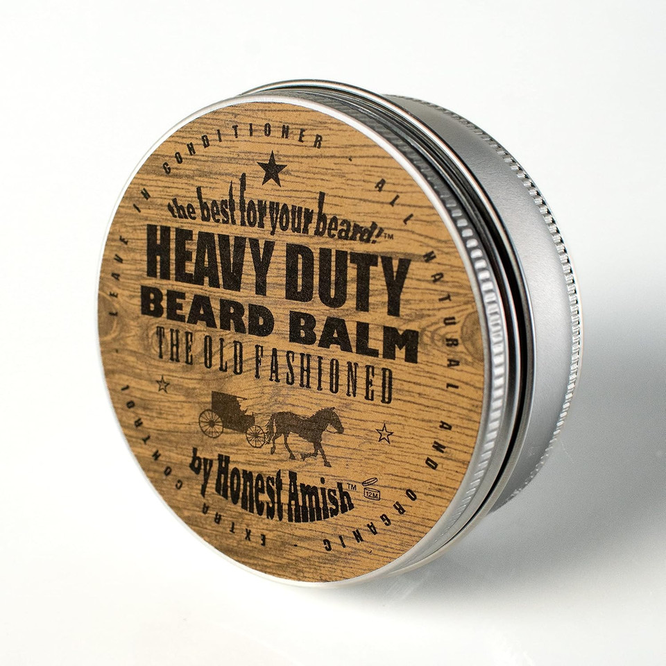 Honest Amish Beard Balm Leave-In Conditioner - Made With Only Natural And Organic Ingredients - 2 Ounce Tin
