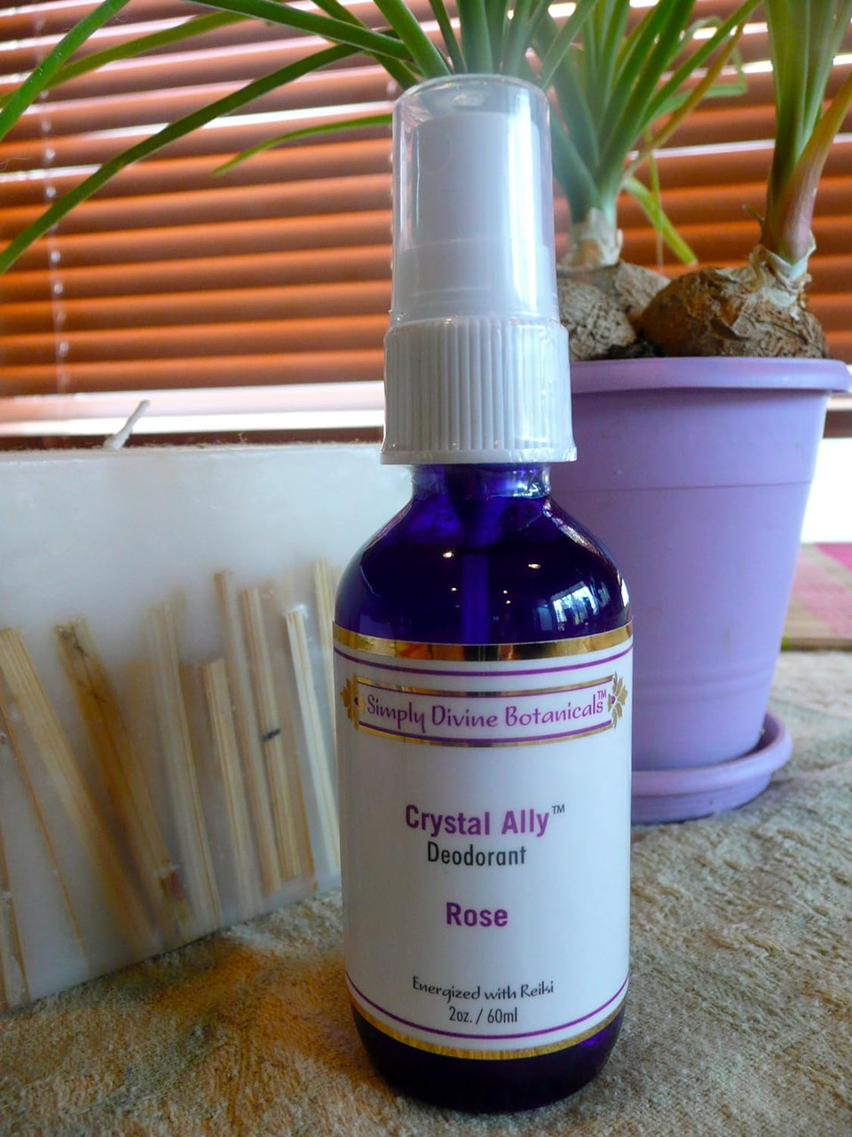 Simply Divine Botanicals Crystal Ally Natural Deodorant Spray, Rose, 2 Oz