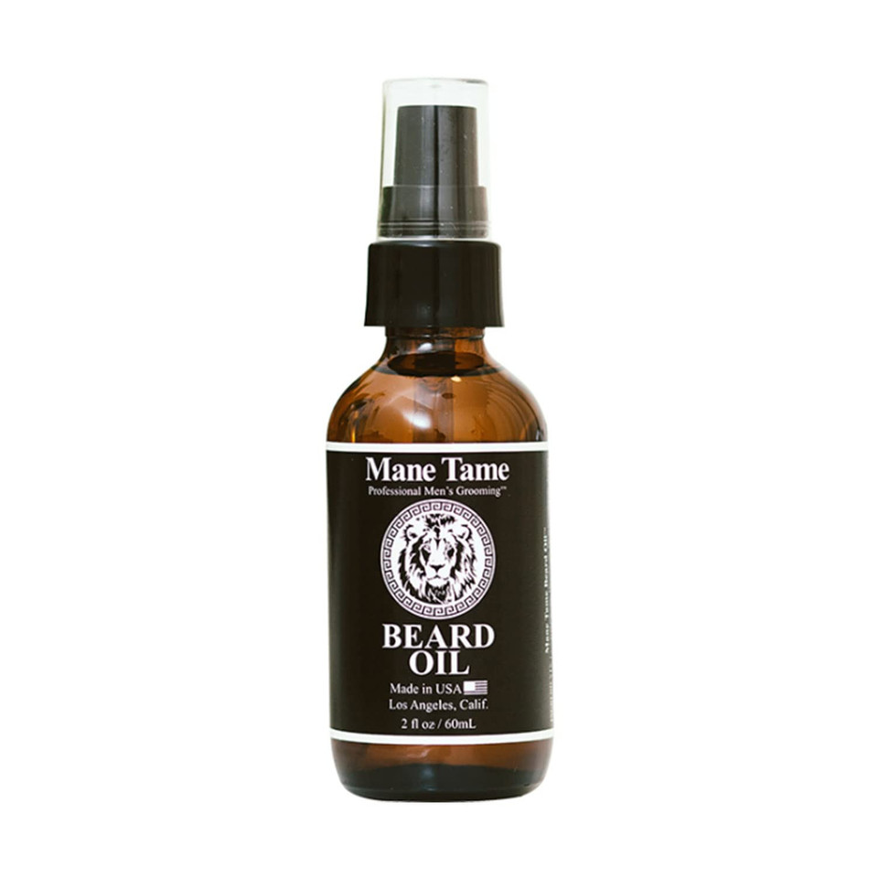 Mane Tame Beard Oil - Made With Certified Organic Hemp Oil - No Fuss Pump 2Oz Bottle - Softens Your Beard And Stops Itching - Great Beard Oil And Conditioner For Men