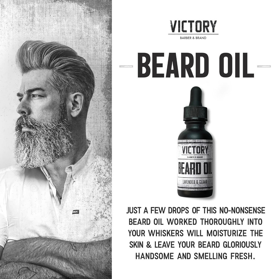 Victory Barber & Brand Beard Oil For Men Beard Grooming Made In The Usa | Beard Care And Beard Softener For Men | Scented Beard Oil And Beard Moisturizer For Men With A Glorious Facial Pelt