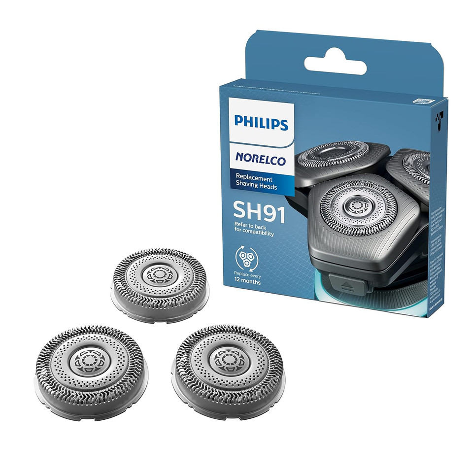 Philips Norelco Genuine Sh91/52 Replacement Shaving Heads Compatible With Norelco Shaver Series S9000 And 9000 Prestige, Latest Version For Refreshed Sh90/70, Sh98/70, And Sh98/80