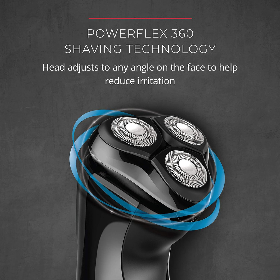 Remington PR1235 R3 Power Series Rotary Shaver, Men's Electric Razor, Electric Shaver, Black