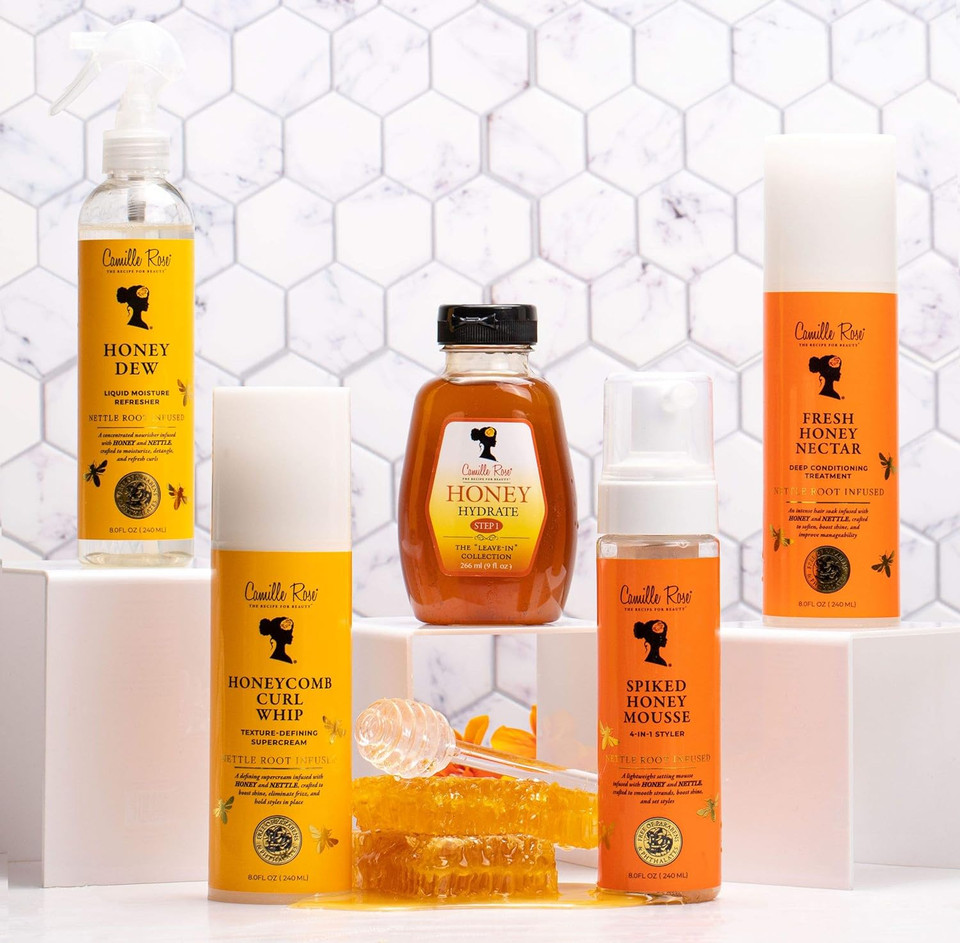 Camille Rose Honeycomb Curl Whip Texture-Defining Supercream To Hold, Defrizz, Nourish, Shine, And Promote Hair Regrowth | With Honey And Nettle Root