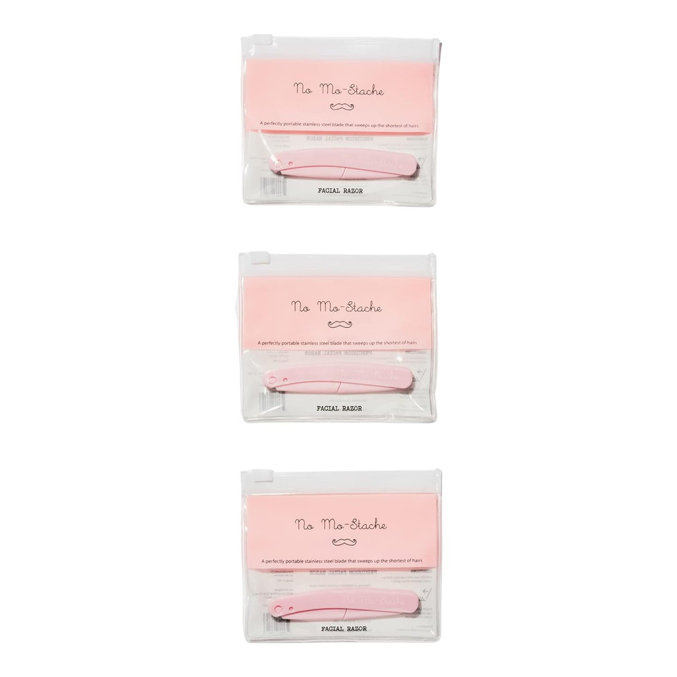 No Mo-Stache Facial Razor Bundle X 3 - Face Razor For Facial Hair, Upper Lip And Eyebrow Shaping