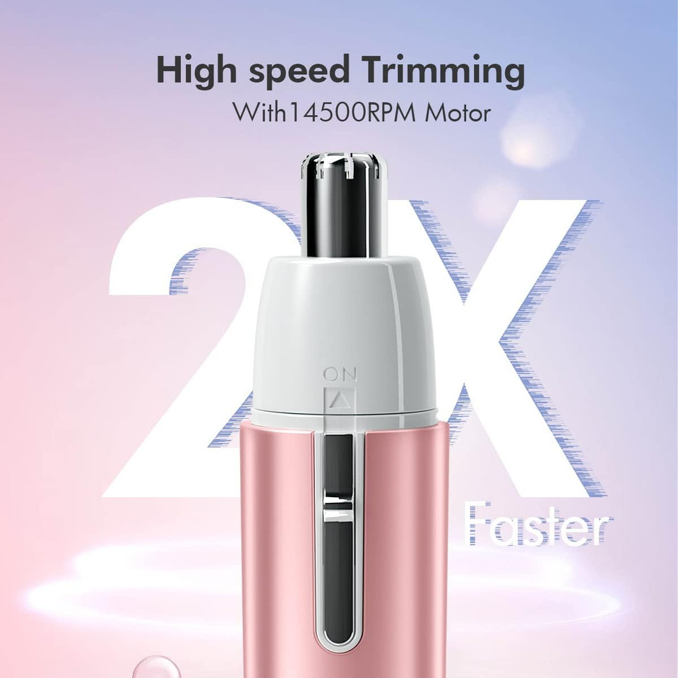 Touchbeauty Portable Ear Nose Hair Trimmer For Women 14500Rpm Faster Motor Painless Safe Trimming System Mini Sized Battery Powered 2051Rose Pink Touchbeauty Portable Ear Nose Hair Trimmer For Women 14500Rpm Faster Motor Painless Safe Trimming System Mini Sized Battery Powered 2051Rose Pink