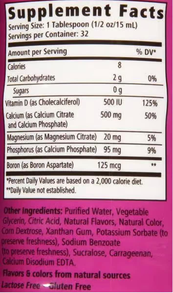 Hopeso Wellesse Calcium & Vitamin D Liquid Natural Citrus Flavor - 16 Oz, Pack Of 6