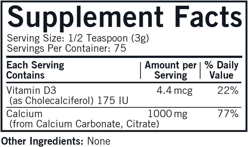 Kirkman - Calcium With Vitamin D3 Powder - 8 Oz - Essential Minerals - Helps Maintain Strong Bones - Unflavored