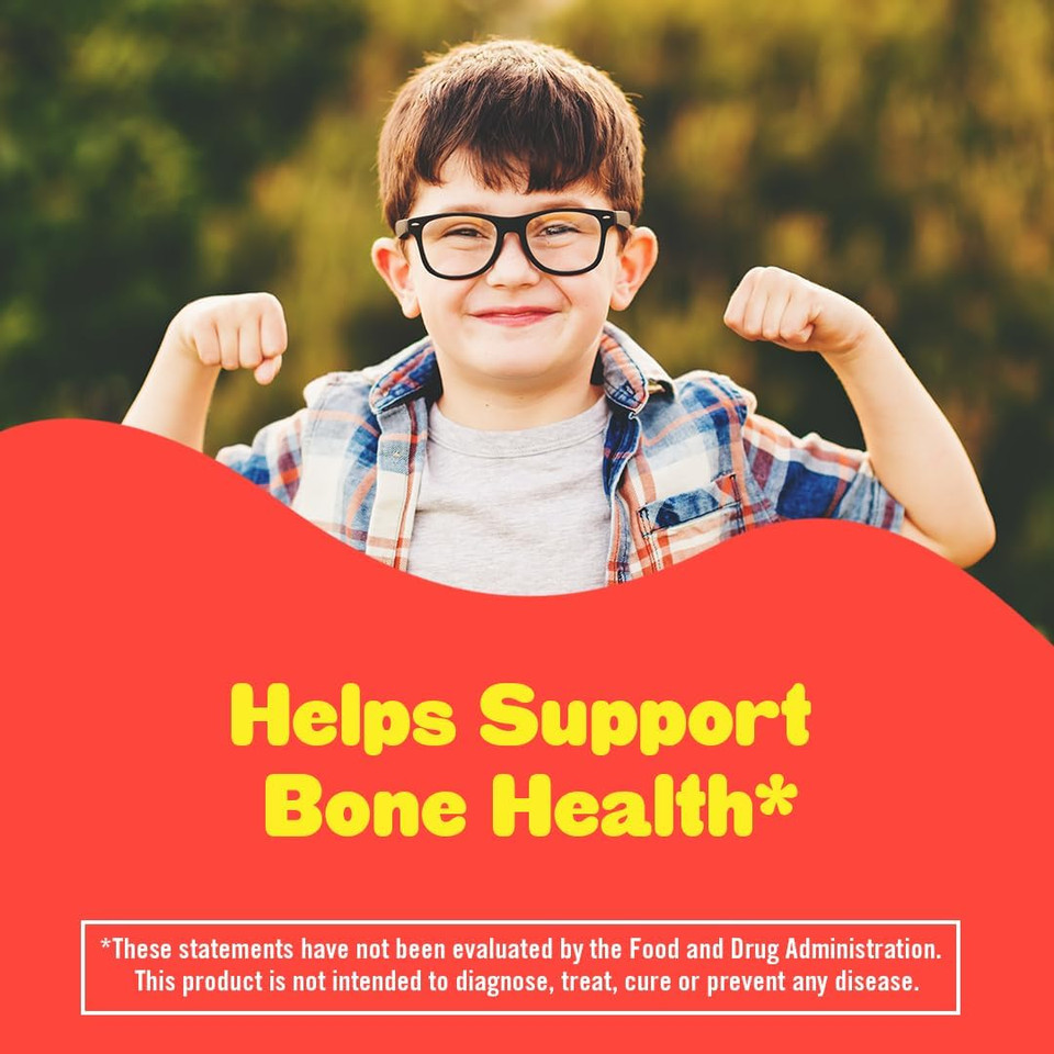 Lã¢ÂIl Critters Calcium + D3 Daily Gummy Supplement For Kids, For Bone Support, Orange, Strawberry And Cherry Flavors, 150 Gummies