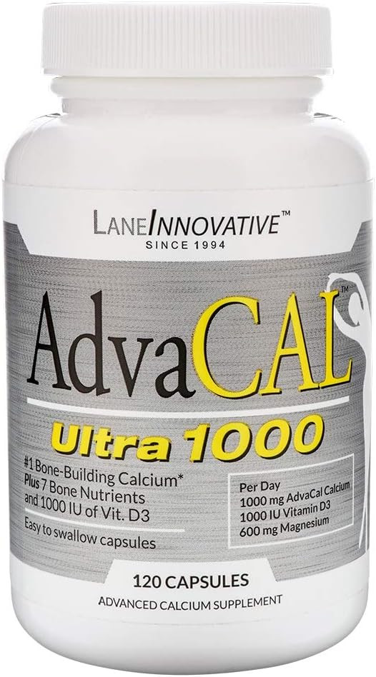 Lane Innovative - Advacal Ultra 1000, Bone Building Calcium, Including Vitamin D3 And Magnesium, Easy Absorption (40 Servings)