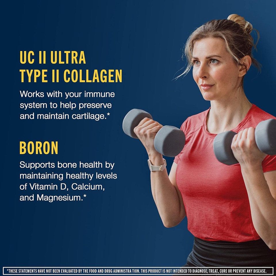 Move Free Ultra Triple Action Joint Support Supplement - Type Ii Collagen Boron & Hyaluronic Acid - Supports Joint Comfort, Cartiliage & Bones In 1 Tiny Pill Per Day, 2X30Ct Bottles (60 Servings)