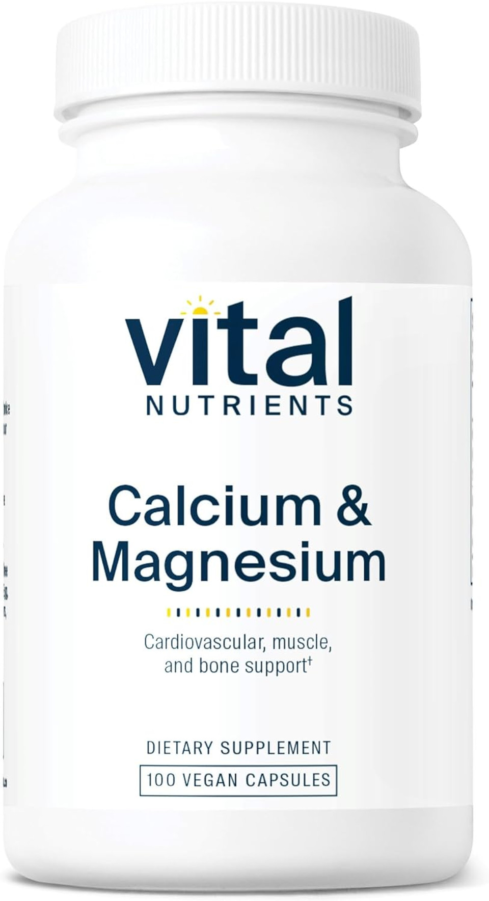 Vital Nutrients Calcium And Magnesium Complex | Vegan Supplement | Support Bone Strength, Muscle And Cardiovascular Health* | Gluten, Dairy And Soy Free | Non-Gmo | 100 Capsules