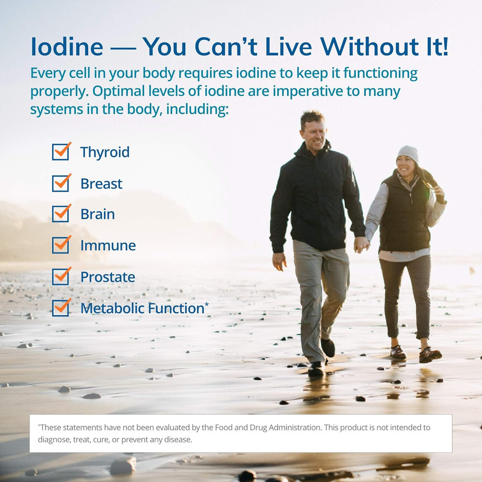 Euromedica Tri-Iodine - 12.5Mg, 90 Capsules - Potassium Iodide, Sodium Iodide & Molecular Iodine - Three Beneficial Forms Of Iodine - Supports Healthy Thyroid & Immune Function - 90 Servings