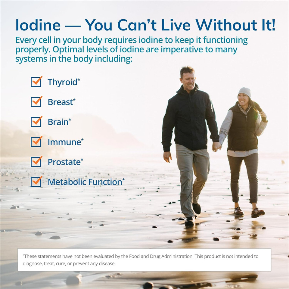 Euromedica Tri-Iodine 12.5Mg - 90 Capsules, Pack Of 2 - Potassium Iodide, Sodium Iodide & Molecular Iodine - Supports Healthy Thyroid & Immune Function - 180 Total Servings