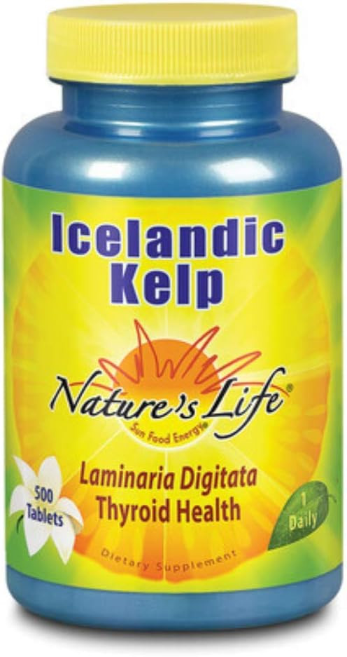 Natureã¢ÂS Life Icelandic Kelp 41 Mg Tablets - Iodine Supplement And Thyroid Support - Gluten Free, Non-Gmo Green Superfood - 60-Day Guarantee - 500 Servings, 500 Tablets