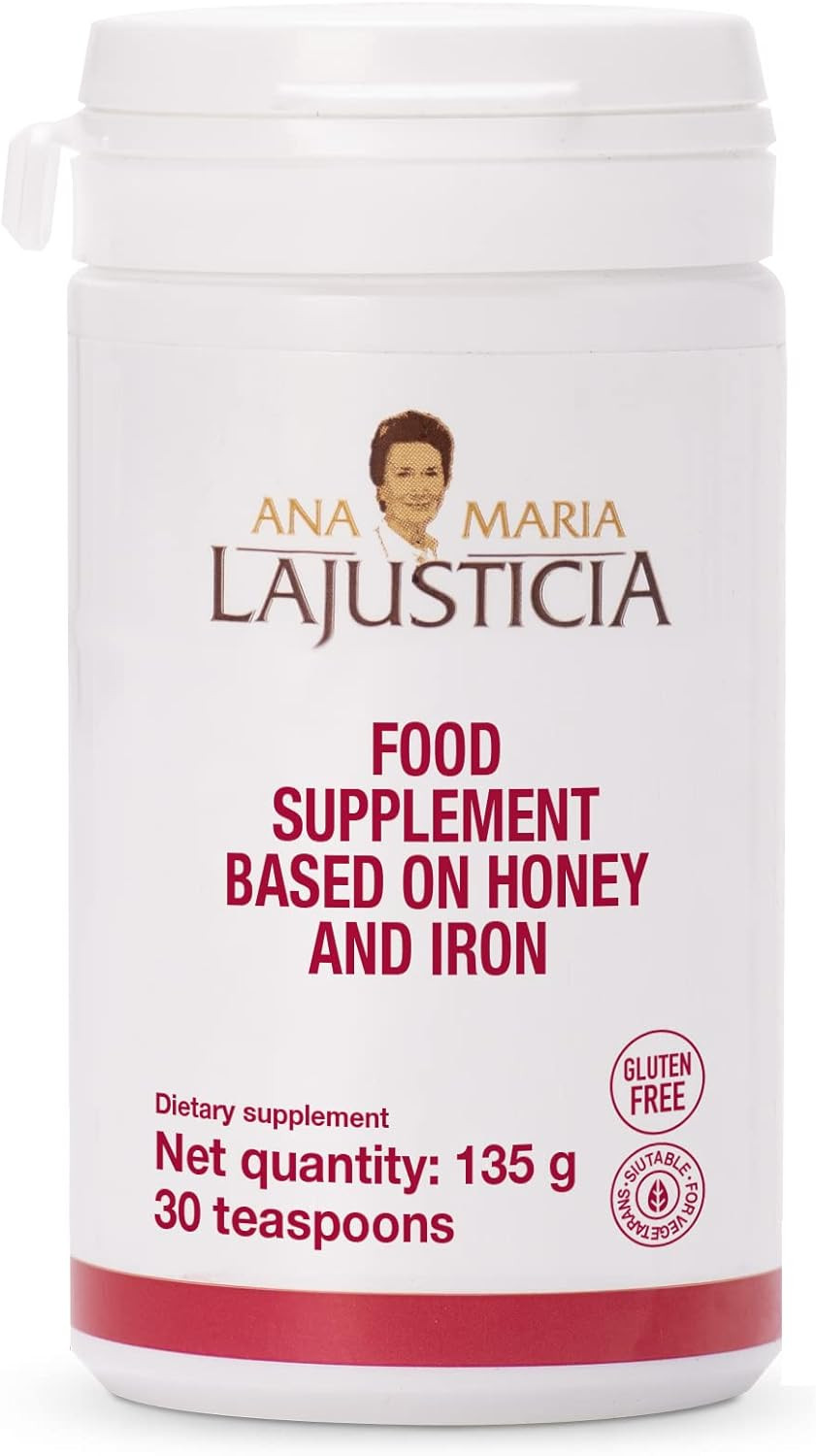 Ana Maria Lajusticia - Iron With Honey - Food Supplement - 135G (30 Teaspoons)- Dairy And Gluten Free. Vegetarian Friendly. Perfect To Promote Vascular Health