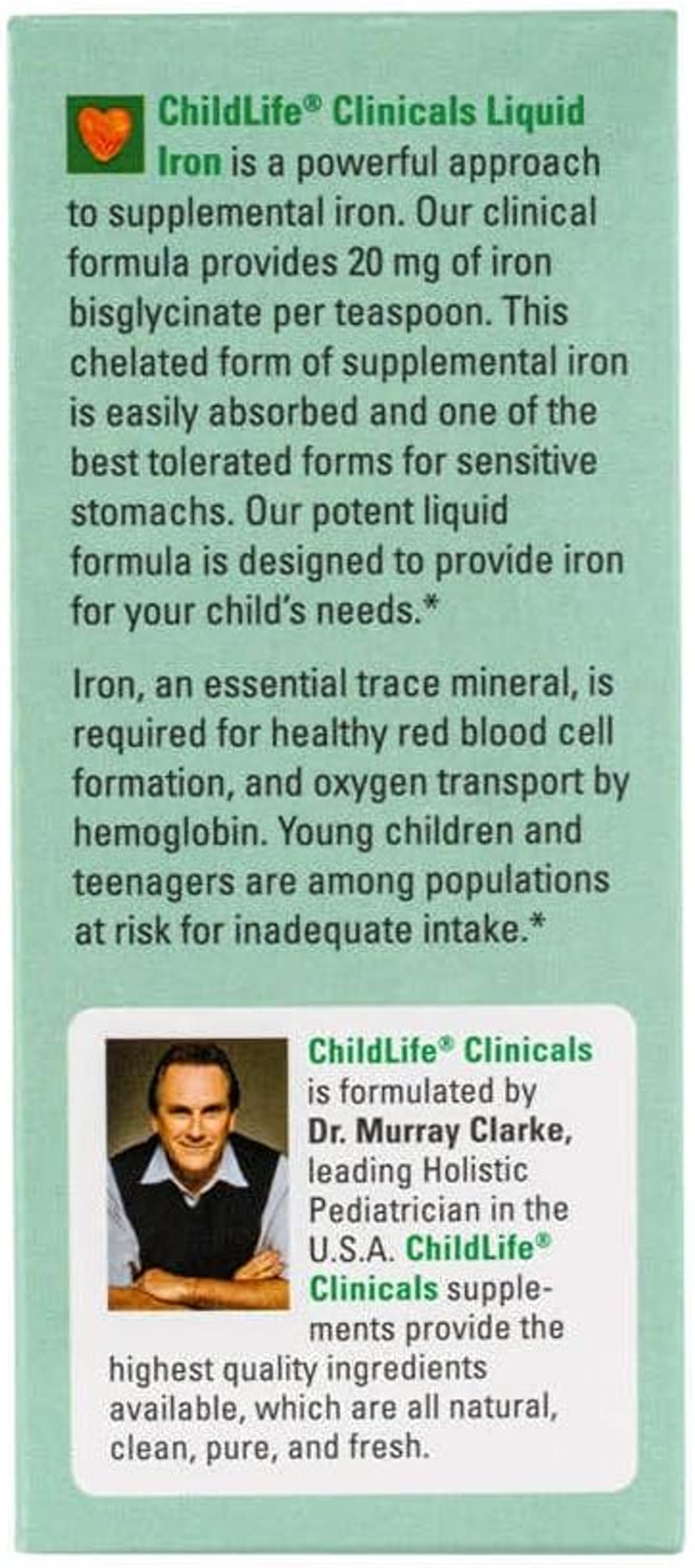 Childlife Clinicals Liquid Iron, Iron Supplement - For Healthy Blood Function, Easily Absorbed Iron For Kids, All-Natural, Non-Gmo, Gluten-Free - Berry Flavor, 4 Fluid Ounces