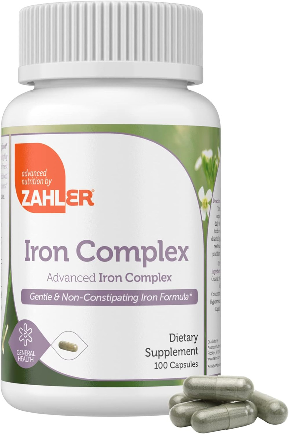 Zahler - Iron Supplement With Vitamin C - Capsule Iron Pills For Women And Men - High Absorption, Easy On Stomach, Kosher Ferrous Iron Supplements With Vitamins C, B12, Folate & More - 100 Count100 Count (Pack Of 1)