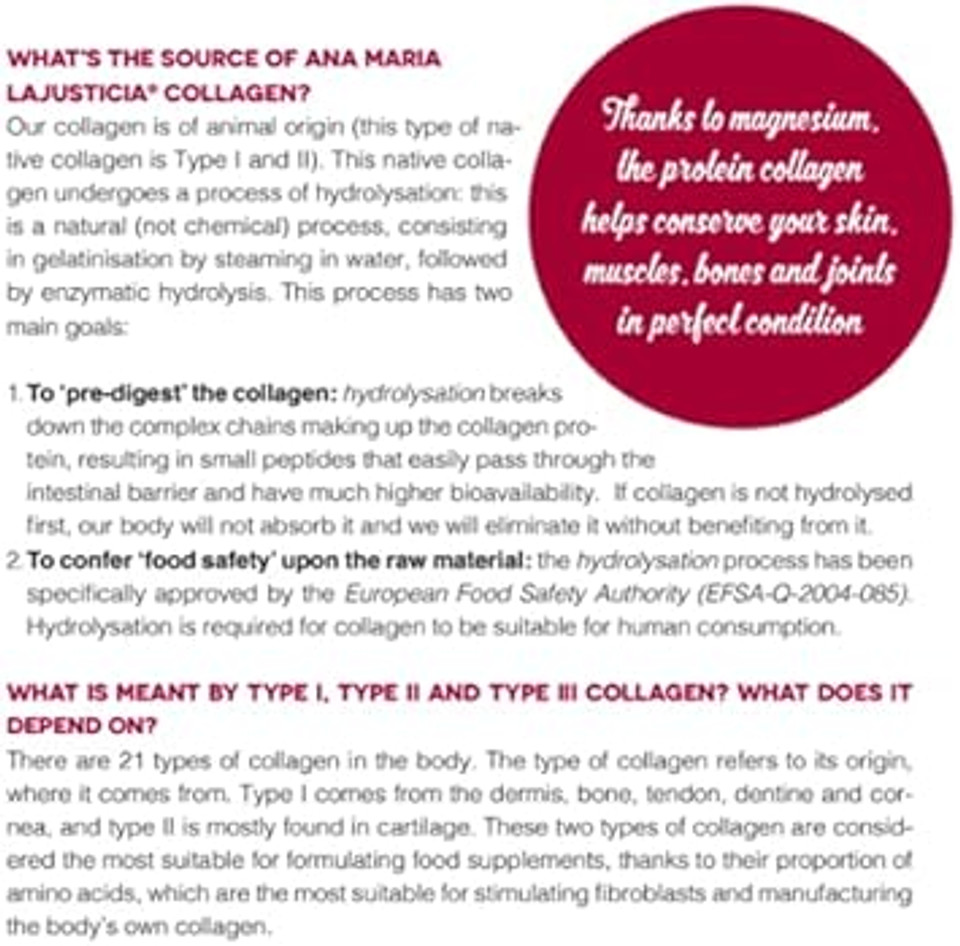 Ana Maria Lajusticia | Hydrolisate Collagen Powder With Magnesium And Vitamin C |For Healthy Skin, Nails, Hair And Ligaments | Natural Energy, Strawberry Flavour 350G Ana Maria Lajusticia | Hydrolisate Collagen Powder With Magnesium And Vitamin C |For Healthy Skin, Nails, Hair And Ligaments | Natural Energy, Strawberry Flavour 350G