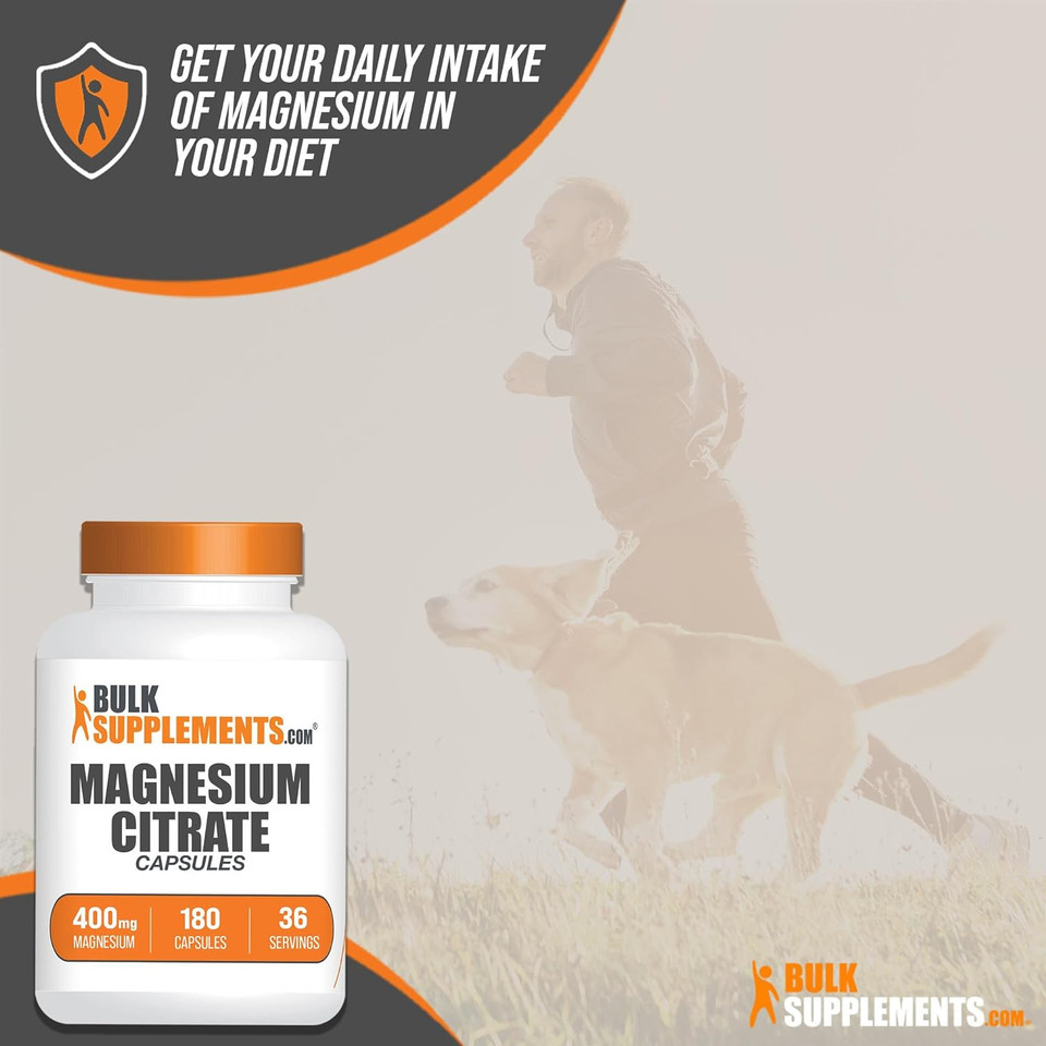 Bulksupplements.Com Magnesium Citrate Capsules - Magnesium Supplement, Magnesium Citrate Laxative, Magnesium Citrate 400Mg - Magnesium Pills, 5 Capsules Per Serving, Gluten Free, 180 Capsules Bulksupplements.Com Magnesium Citrate Capsules - Magnesium Supplement, Magnesium Citrate Laxative, Magnesium Citrate 400Mg - Magnesium Pills, 5 Capsules Per Serving, Gluten Free, 180 Capsules