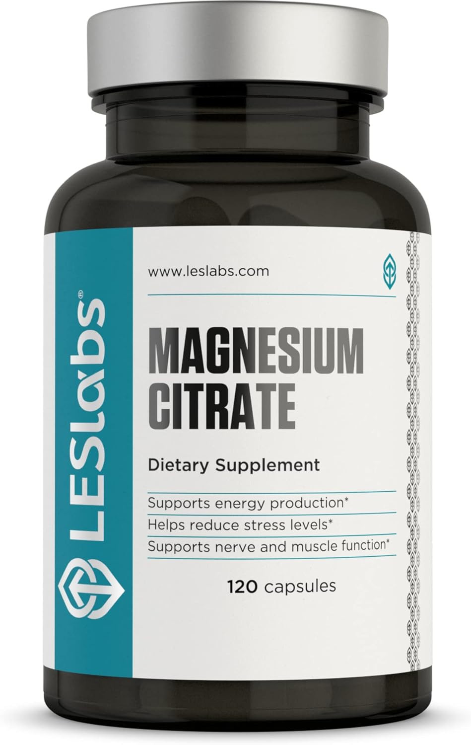 Les Labs Magnesium Citrate  Stress Relief, Restful Sleep, Heart Health, Metabolism, Nerve & Muscle Function  Non-Gmo Supplement  120 Capsules