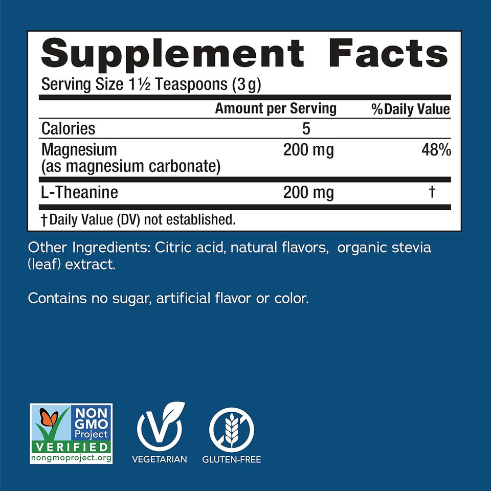 Natural Vitality Calm Mind, Magnesium Citrate + L-Theanine Powder, Supplement For Stress Relief, Gluten Free & Vegetarian, Honey Vanilla, 12 Oz12 Ounce (Pack Of 1)
