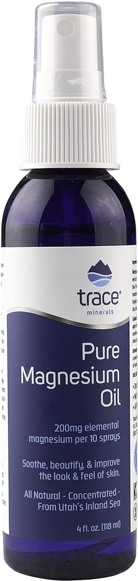 Trace Minerals | Pure Magnesium Oil | Skincare, Soothe, Beautify, & Smoothe The Look, And Feel Of Skin | All Natural Concentrated | 4 Fl. Oz. (118 Ml)