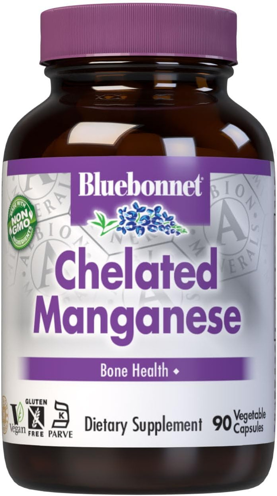 Bluebonnet Nutrition Albion Chelated Manganese, Amino Acid Chelate, Soy, Dairy & Gluten-Free, Non-Gmo, Kosher Certified, Vegan, 90 Count Bluebonnet Nutrition Albion Chelated Manganese, Amino Acid Chelate, Soy, Dairy & Gluten-Free, Non-Gmo, Kosher Certified, Vegan, 90 Count