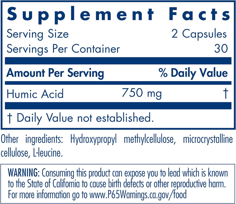 Allergy Research Group - Humic Acid - Membrane Active - Immune Support - 60 Vegetarian Capsules