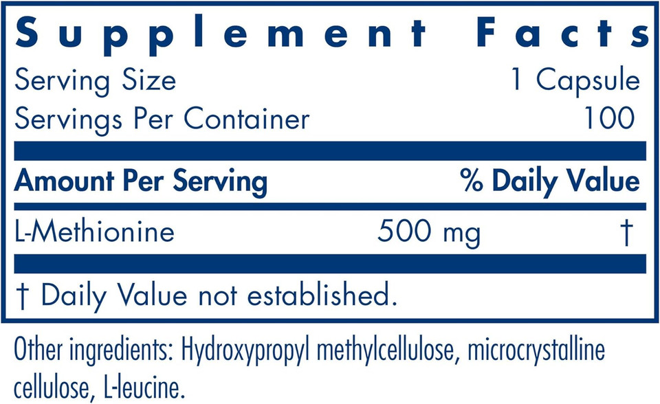 Allergy Research Group - L-Methionine 500 Mg - Liver And Energy Support, Methylation - 100 Vegetarian Capsules Allergy Research Group - L-Methionine 500 Mg - Liver And Energy Support, Methylation - 100 Vegetarian Capsules