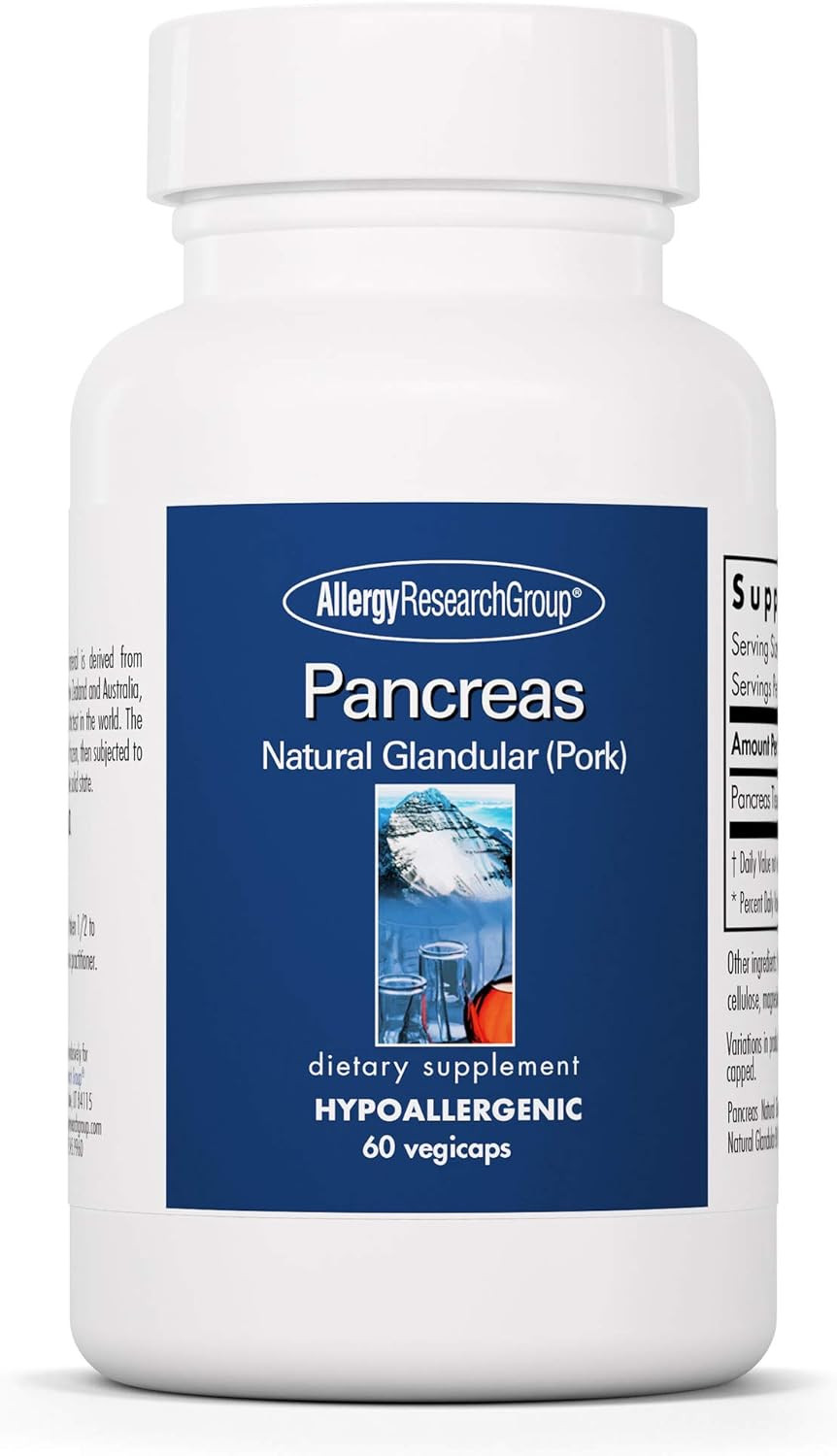 Allergy Research Group - Pancreas Pork - Natural Glandular, Digestive Support - 60 Vegicaps