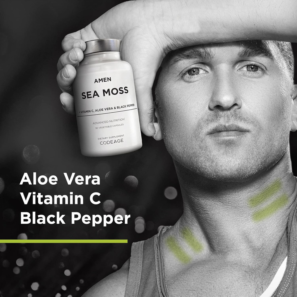 Amen Sea Moss Supplement - 1000Mg Organic Irish Sea Moss, Bladderwrack, Burdock - Vitamin C, Aloe Vera, Black Pepper - Seaweed Superfood, Vitamins, Minerals, And Antioxidants - Non-Gmo - 90 Capsules Amen Sea Moss Supplement - 1000Mg Organic Irish Sea Moss, Bladderwrack, Burdock - Vitamin C, Aloe Vera, Black Pepper - Seaweed Superfood, Vitamins, Minerals, And Antioxidants - Non-Gmo - 90 Capsules