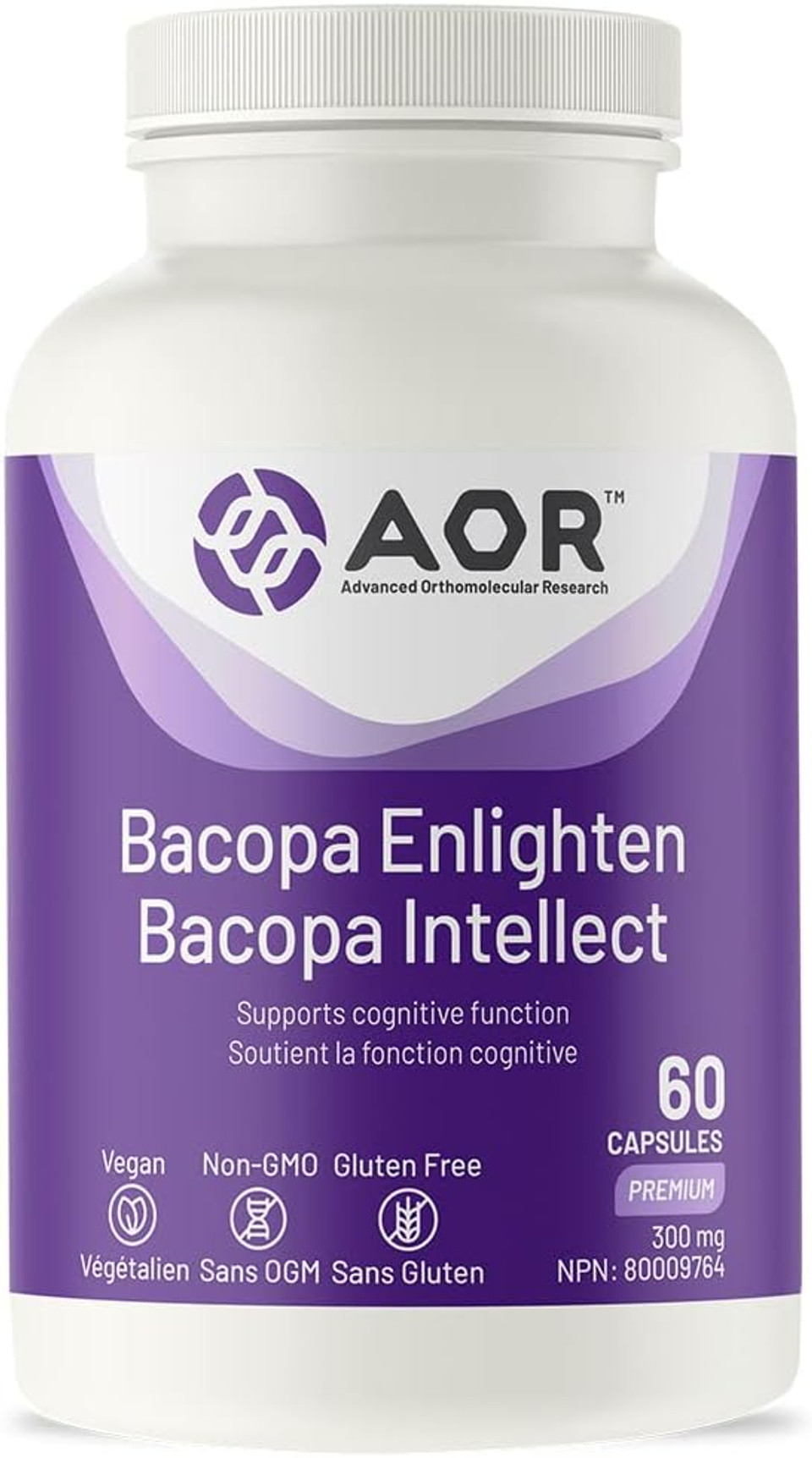 Aor, Bacopa Enlighten, Ayurvedic Bacopa Monnieri Supplement For Cognitive Support, 300 Mg, Vegan, 60 Capsules (60 Servings)