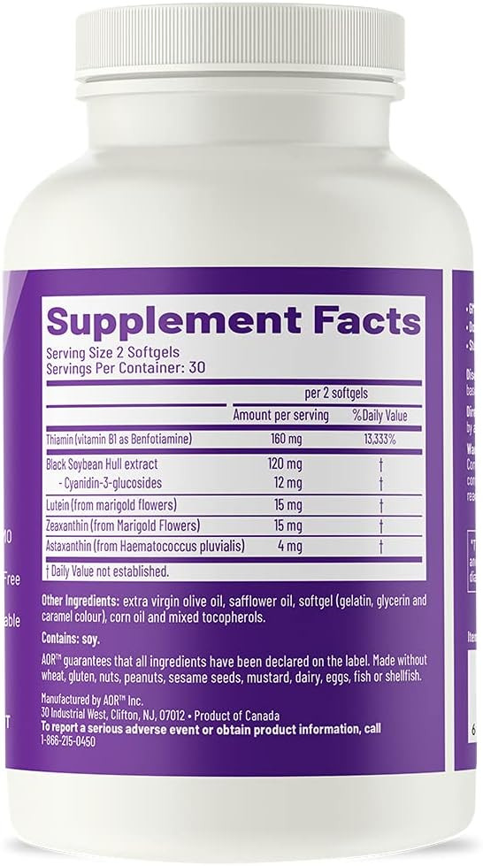Aor, Vision Support Ii, Natural Supplement To Support Eye Health, With Lutein And Zeaxanthin, Gluten Free, 60 Softgels (30 Servings)
