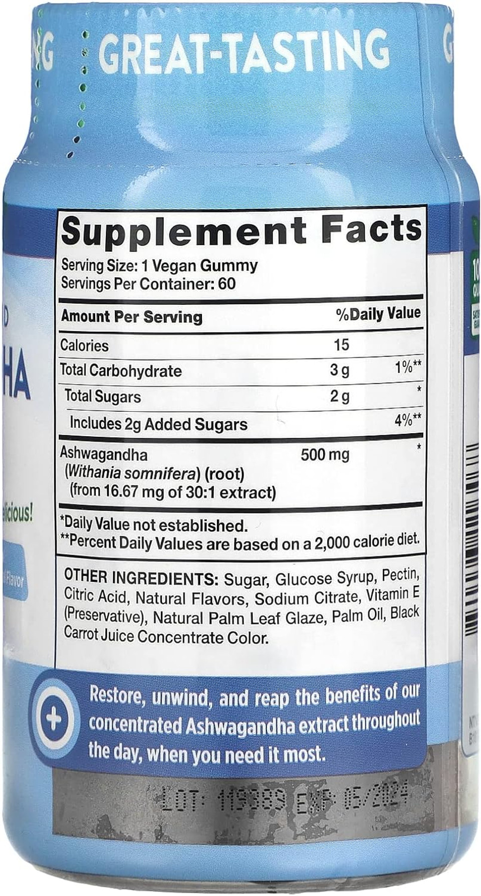 Ashwagandha Gummies | Vegan, Non-Gmo, & Gluten Free Supplement | 60 Tropical Flavor Gummies | By Nature'S Truth