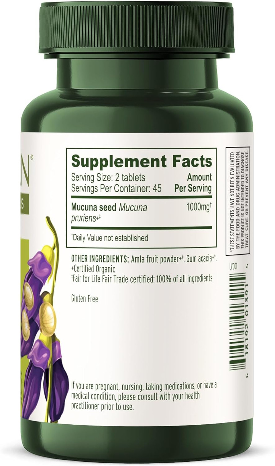 Banyan Botanicals Mucuna Pruriens  Organic Herbal Tablet  Energizing, Supports Healthy Nervous & Reproductive Systems*  Natural Source Of L-Dopa  90 Tablets  Non-Gmo Sustainably Sourced Vegan