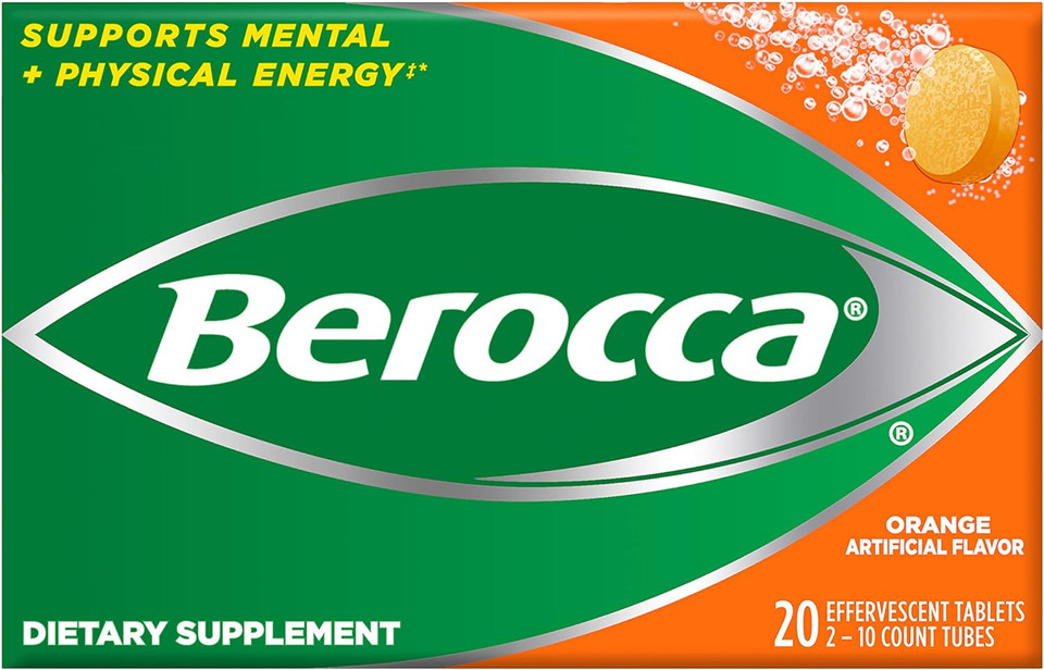 Berocca Orange Effervescent Tablets, Caffeine Free, 20 Count20 Count (Pack Of 1)