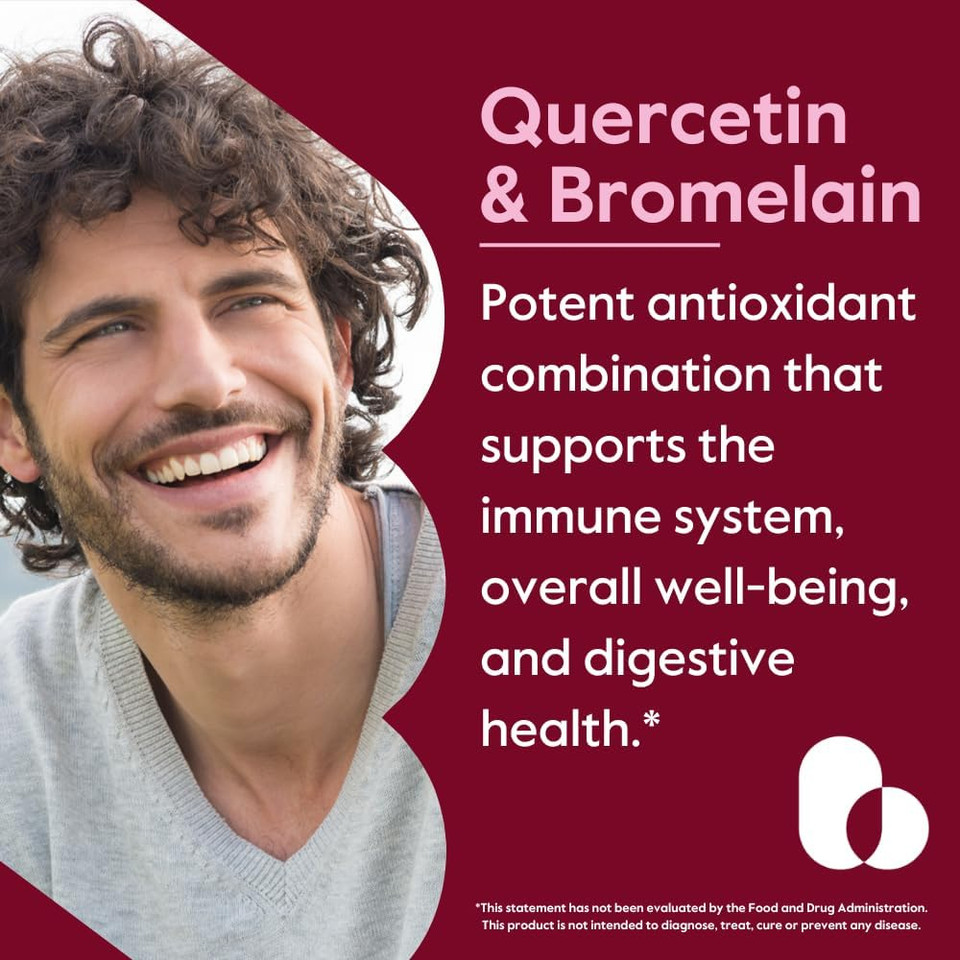 Bestvite Quercetin With Bromelain 500Mg/250Mg (120 Vegetarian Capsules) - No Stearates - No Silicon Dioxide - Vegan - Non Gmo - Gluten Free