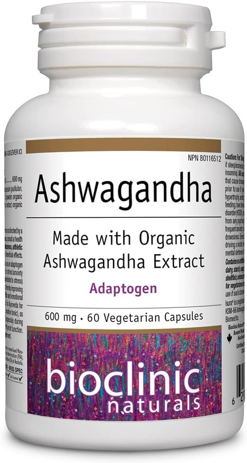 Bioclinic Naturals Ashwagandha 60 Capsules - Organic Full Spectrum Extract