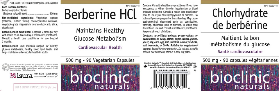 Bioclinic Naturals Berberine Hcl 500 Mg 90 Caps Bioclinic Naturals Berberine Hcl 500 Mg 90 Caps