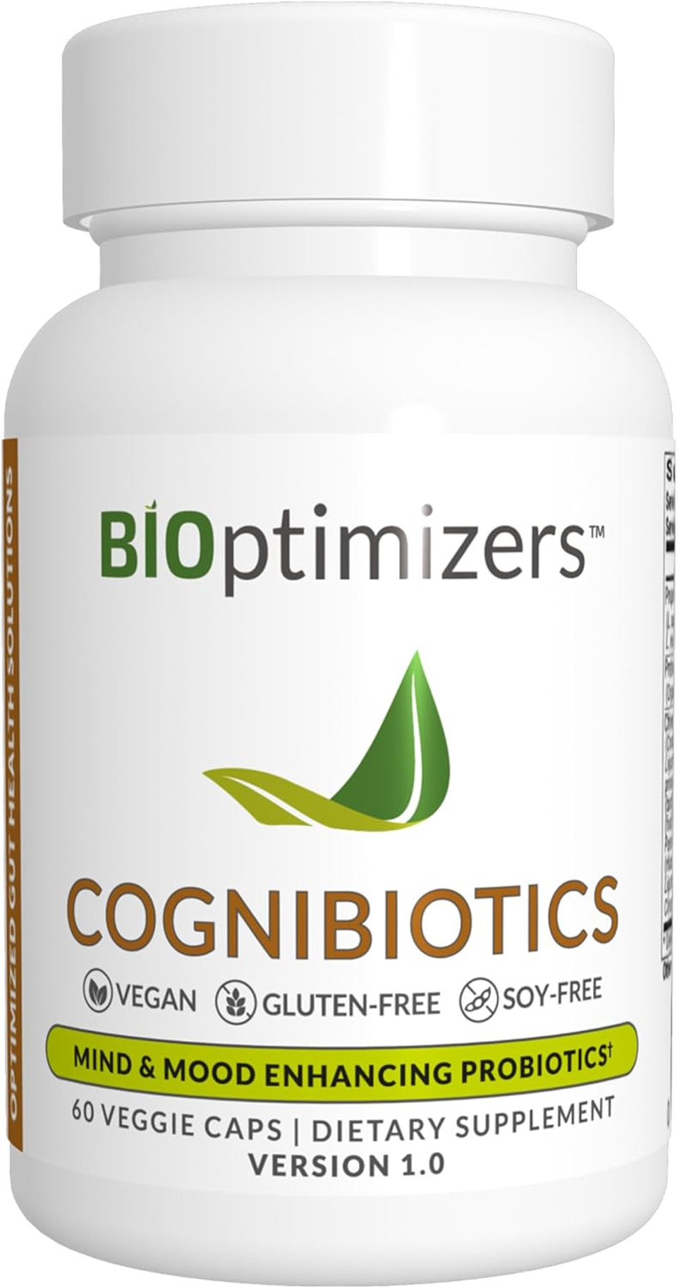 Bioptimizers Cognibiotics Probiotic Brain Supplement - Helps Support Mood, Better Focus, Memory, Mental Clarity - 60 Capsules Bioptimizers Cognibiotics Probiotic Brain Supplement - Helps Support Mood, Better Focus, Memory, Mental Clarity - 60 Capsules