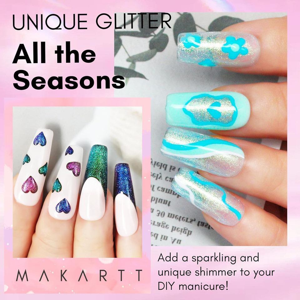 Makartt No Wipe Glitter Gel Top Coat, Green Aurora Uv/Led Top Coat, Long Lasting High Shine Glossy Verdant Elixir 10Ml Gel Nail Polish Top Coat For Manicure, Soak Off By Acetone For Nail Art Makartt No Wipe Glitter Gel Top Coat, Green Aurora Uv/Led Top Coat, Long Lasting High Shine Glossy Verdant Elixir 10Ml Gel Nail Polish Top Coat For Manicure, Soak Off By Acetone For Nail Art
