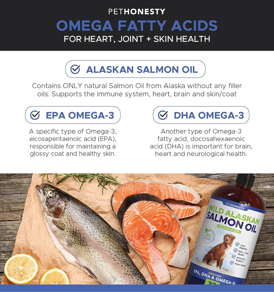 Pethonesty Wild Alaskan Salmon Oil For Dogs + 10 In 1 Dog Multivitamin Bundle - 100% Natural Fish Oil With Omega3S, Helps With Sensitive Skin And Normal Shedding - Supports Joints, Brain & Heart Healt