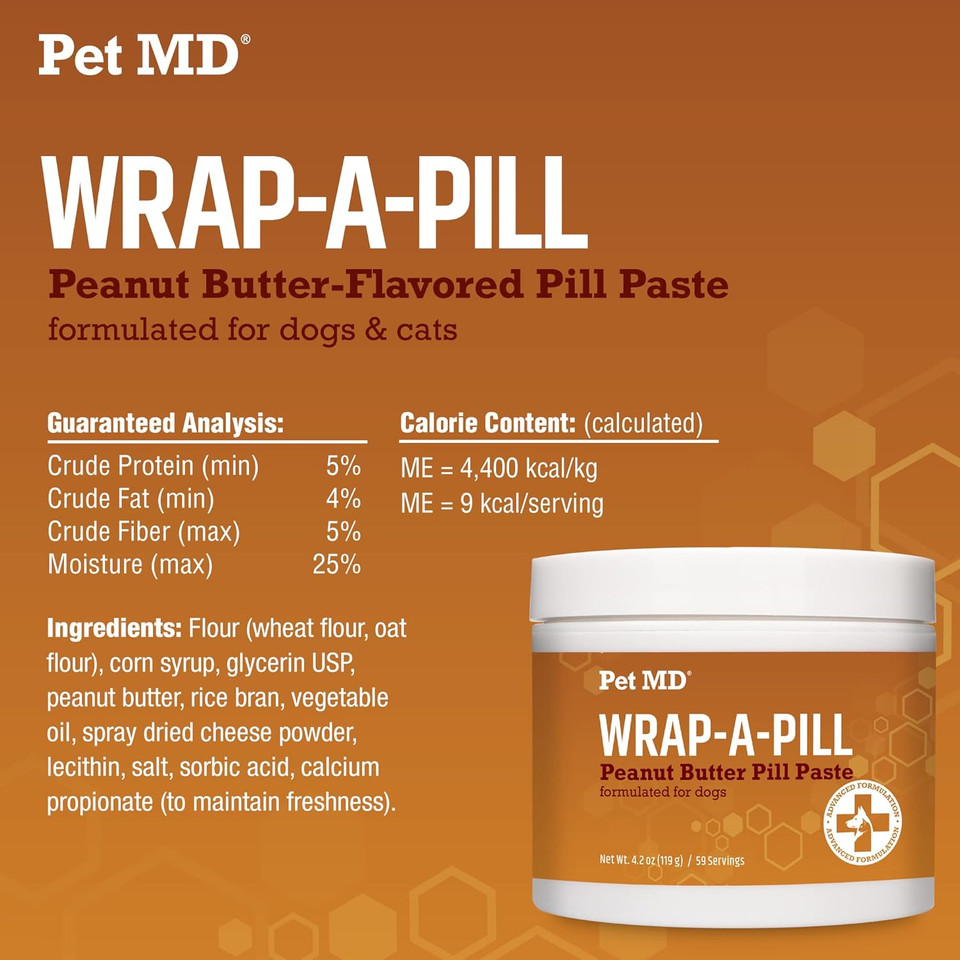 Pet Md Wrap-A-Pill Variety Pack - Peanut Butter Pill Paste, Cheese & Bacon, & Bacon Flavored Pill Paste For Dogs - 4.2 Oz Each