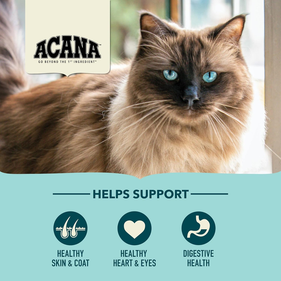 Acana Bountiful Catch Dry Cat Food For Adult Cats, Salmon And Whole Herring Recipe, Fish Cat Food, 4Lb