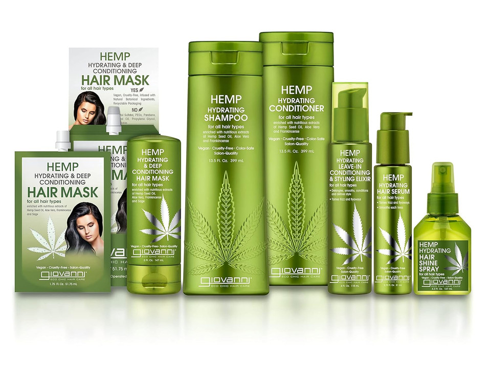 Giovanni Hemp Hydrating Hair Shine Spray - Contains Hemp Seed Oil, Aloe Vera, Frankincense, Helps Stimulate, Moisturize & Revitalize Damaged Hair, No Parabens, Sulfate Free Hair Shine Spray - 4.3 Oz