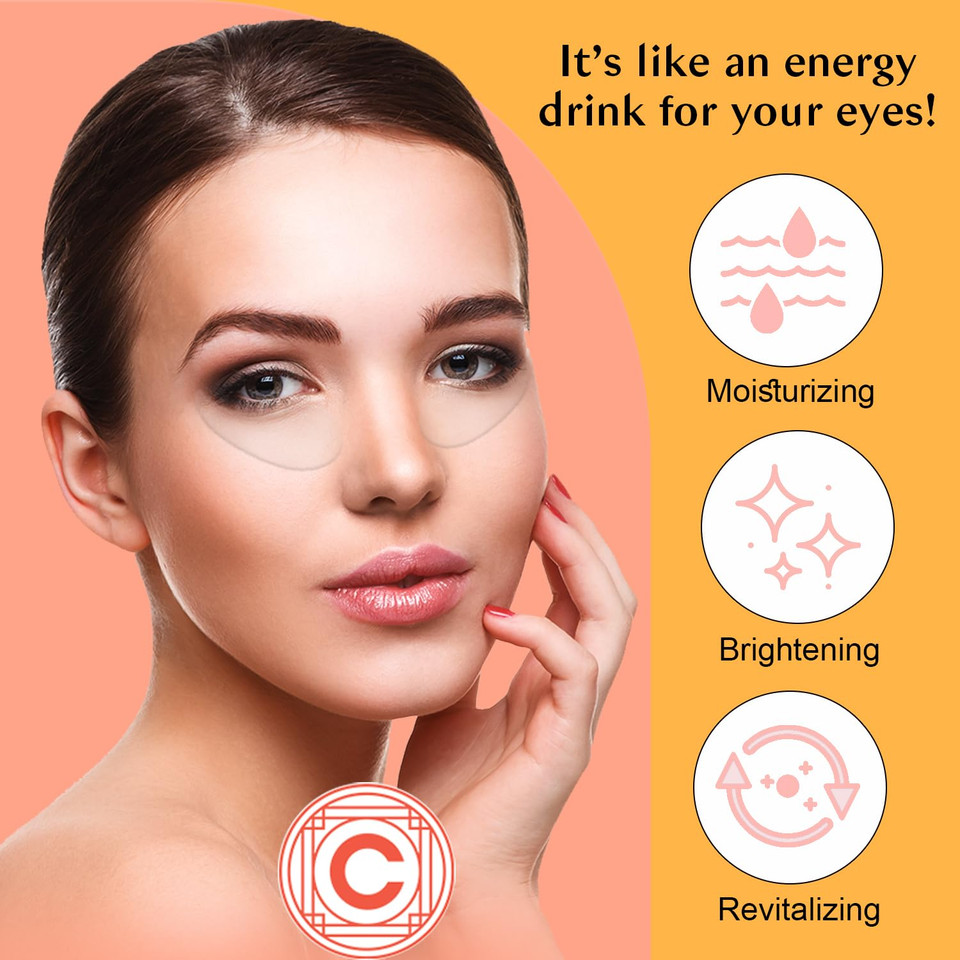 Clean Circle Lights On Brightening Dissolvable Eye Mask Infused with Red Algae, Vitamin C, Peptides, and Black Mulberry - Under Eye Patches for Wrinkles, Dark Circles, Puffiness, and Signs of Aging