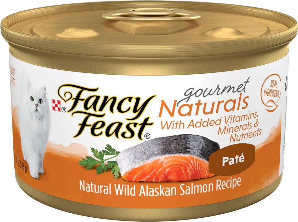 Purina Fancy Feast Grain Free Wet Cat Food Pate Gourmet Naturals Wild Alaskan Salmon Recipe - 3 Oz. Can (Pack Of 12)3 Ounce (Pack Of 12)
