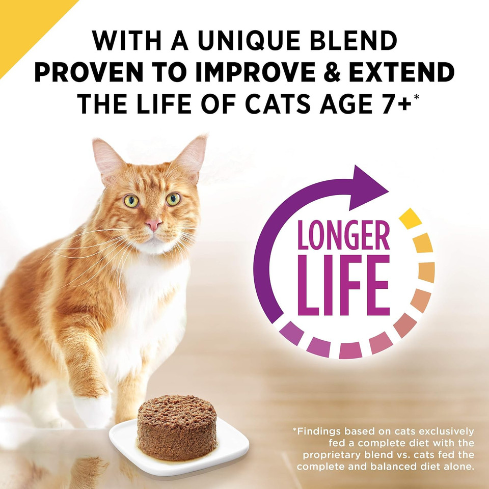 Purina Pro Plan Senior Cat Food Wet Pate, Chicken And Beef Entree - (24) 3 Oz. Pull-Top Cans