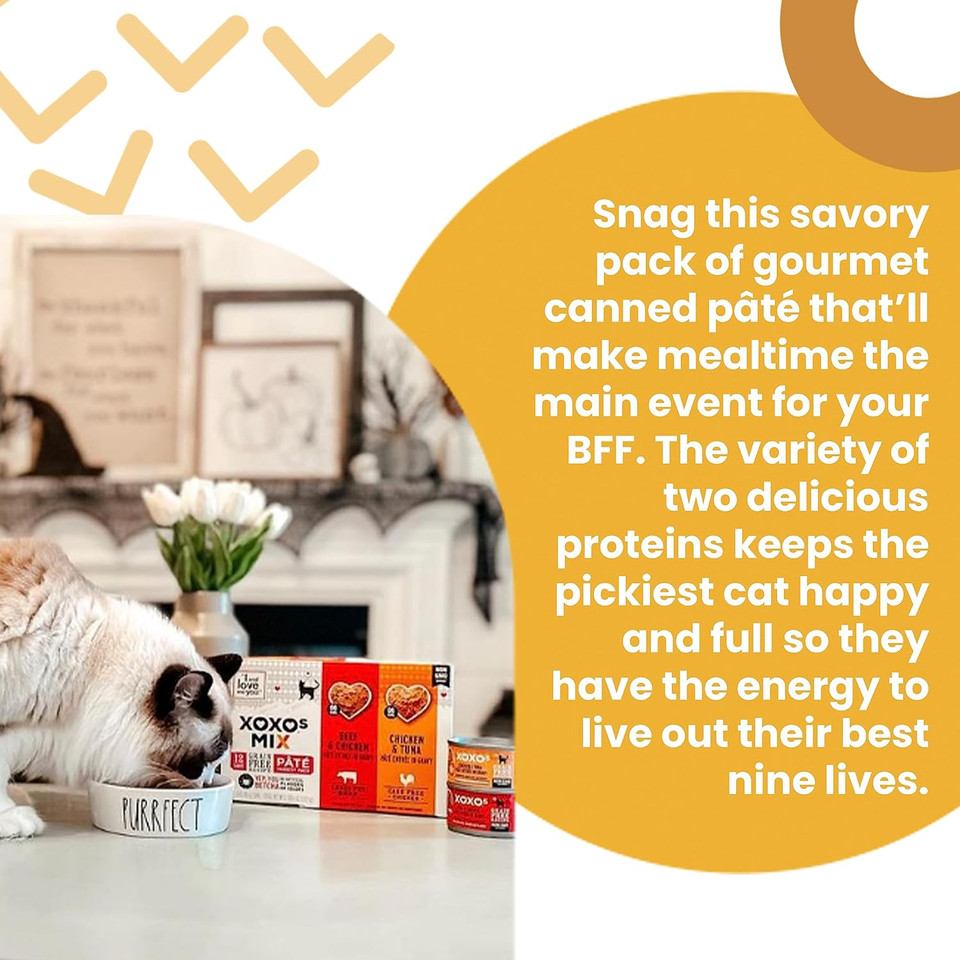 I And Love And You" Xoxos Canned Wet Cat Food, Whitefish And Tuna Pate, Grain Free, Real Meat, No Fillers, 3 Oz Cans, Pack Of 24 Cans3 Ounce (Pack Of 24)